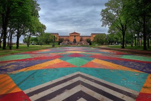 Colorful way to the Rocky steps